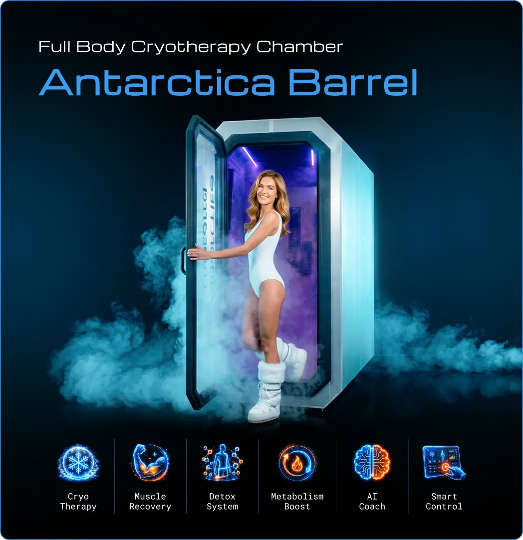 Our cryotherapy chambers are designed for commercial usage. Nitrogen and electric versions are available