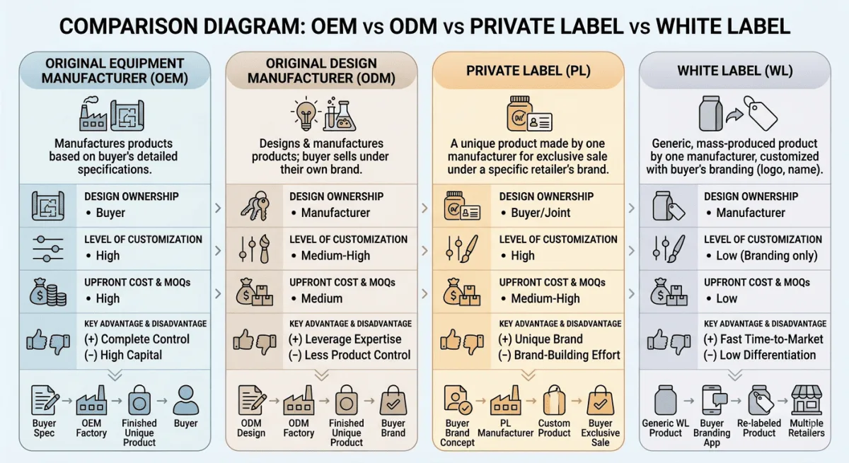 Dijagram usporedbe OEM vs. ODM vs. privatna robna marka vs. bijela robna marka - VACUACTIVUS krioterapijske komore i uređaji za mršavljenje OEM partner proizvođača fitness opreme | slika_2