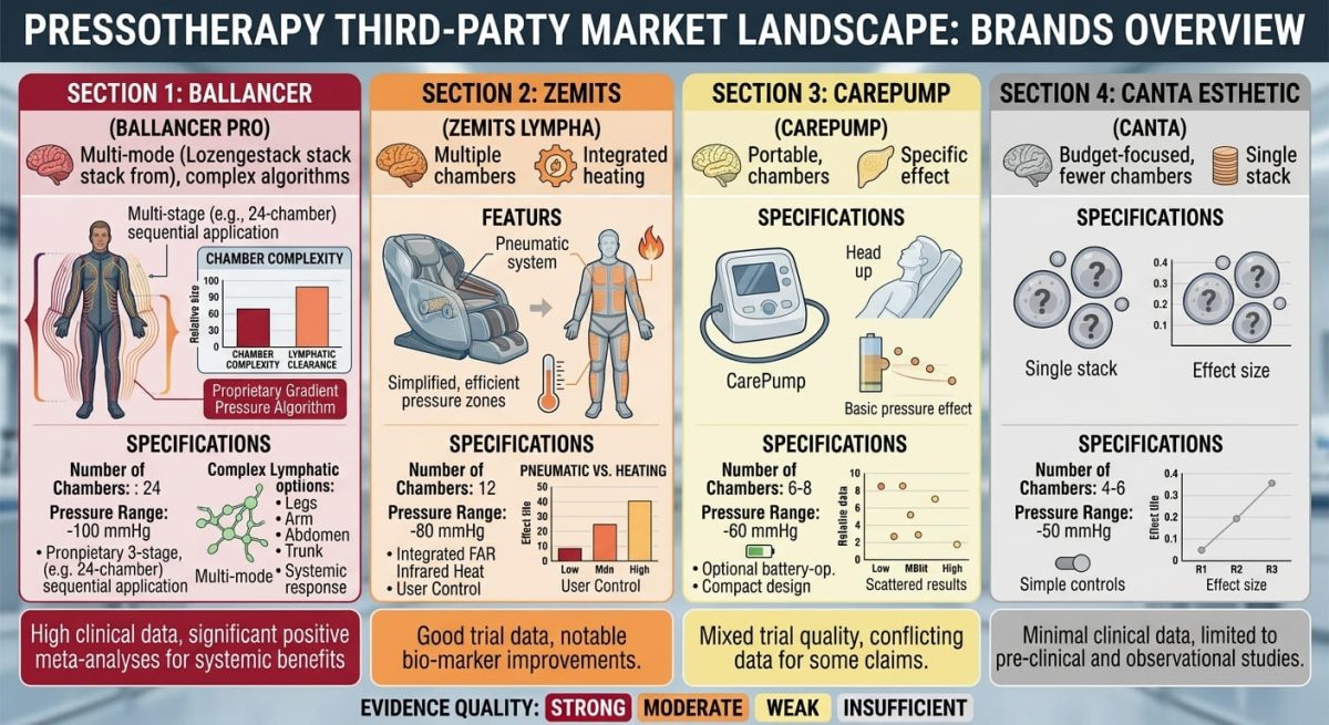 Pressotherapy market landscape: third-party manufacturers cited as market examples, not Vacuactivus products - VACUACTIVUS cryotherapy chambers and weight loss machines Lymphatic Drainage Massage Machine: When Studios Need Both Chair + Pressotherapy| image_3