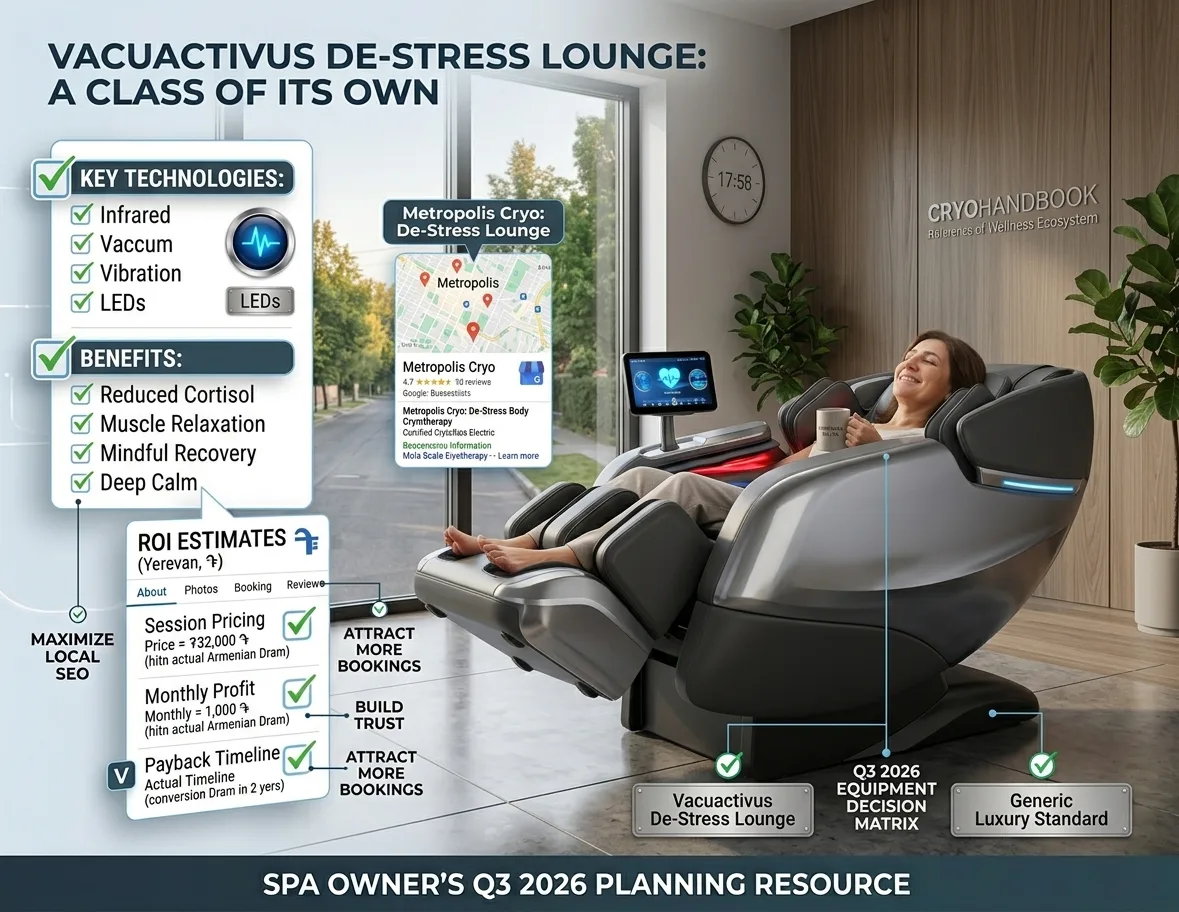 Scaun de masaj complet Vacuactivus De-Stress Lounge, de calitate comercială, cu gravitație zero, pentru recuperare spa, studio wellness, lounge și implementare wellness corporativă, cu ecran tactil de 7 inch, difuzoare Bluetooth, încărcare wireless, 12 programe de încălzire cu presiune de aer și masaj complet al corpului, plus masaj la picioare - camere de crioterapie și aparate de slăbit VACUACTIVUS Aparat de masaj pentru spate pe scaun: Soluții hibride vs. scaune de masaj complete | imagine_3