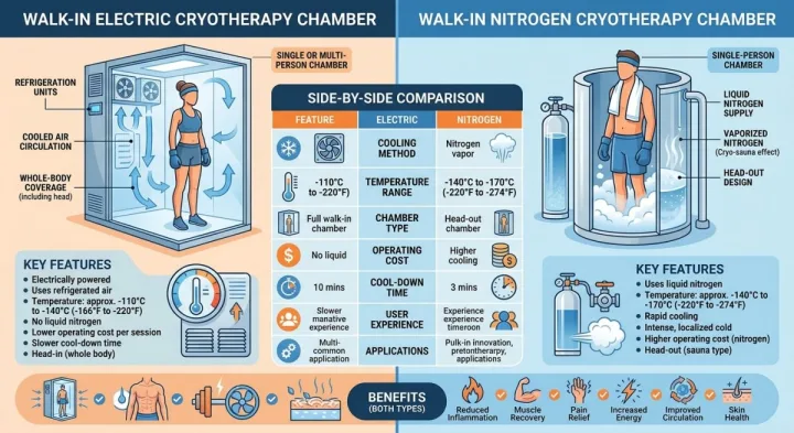 Aparat de crioterapie pentru întregul corp: Ghidul cumpărătorului de camere walk-in