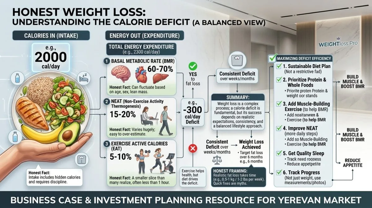 diagramă-deficit-calorie-pentru-pierdere-încadrare-onestă - camere de crioterapie și aparate de slăbit VACUACTIVUS Cele mai bune aparate de antrenament pentru pierderea în greutate: De ce vidul este mai bun decât cardio-ul standard | imagine_2